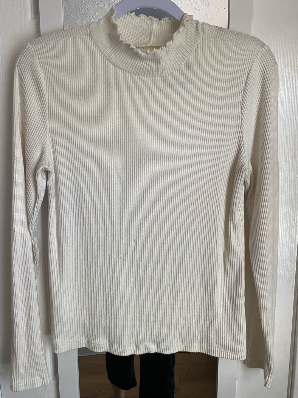Maurices Ribbed Mock Neck Long Sleeve Top